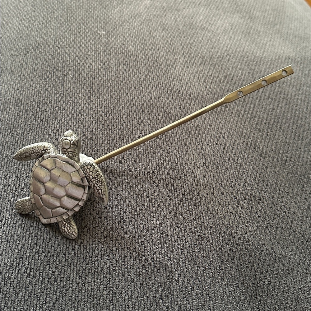 Silver Sea Turtle Toilet Handle